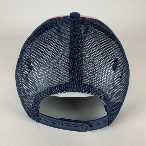 Volkswagen Unisex Pink Navy Blue Relaxed Fit Snapback Trucker Hat - Picture 3 of 5